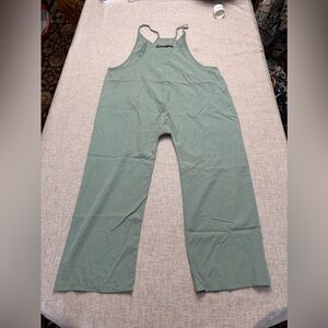 SHEIN spaghetti long length pocket jumpsuit green 2X large size 14